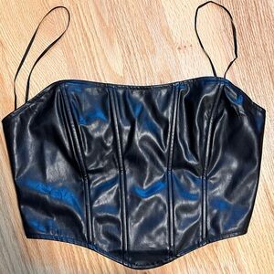 Faux Leather tube top corset size Small